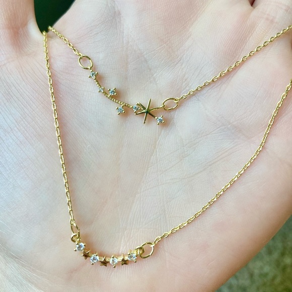 Constellation Simulated Diamond Layered Necklace - Picture 3 of 6